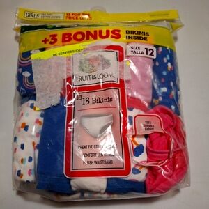 FRUIT of the Loom Girls Cotton Bikinis